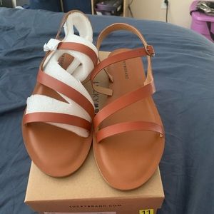 Never worn cognac lucky sandals